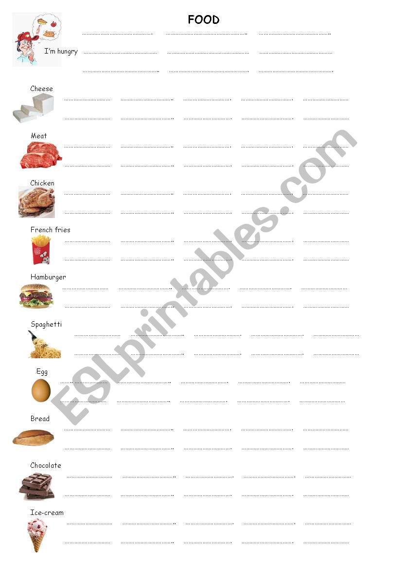 FOOD worksheet