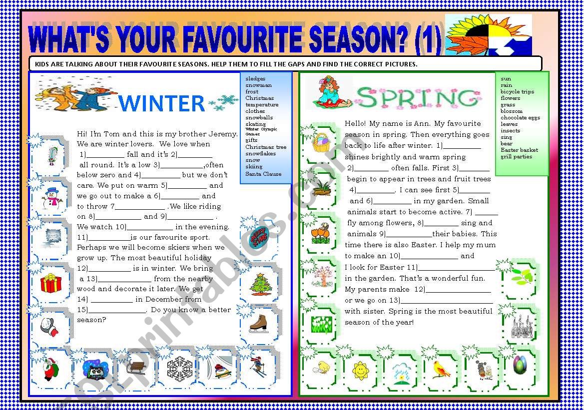 WHATS YOUR FAVOURITE SEASON ? PART 1