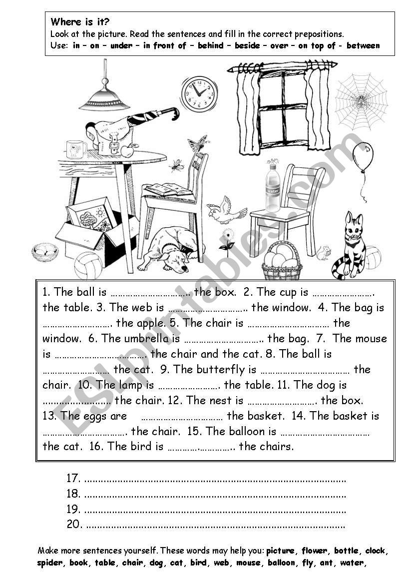 Where is it?  - Prepositions of place