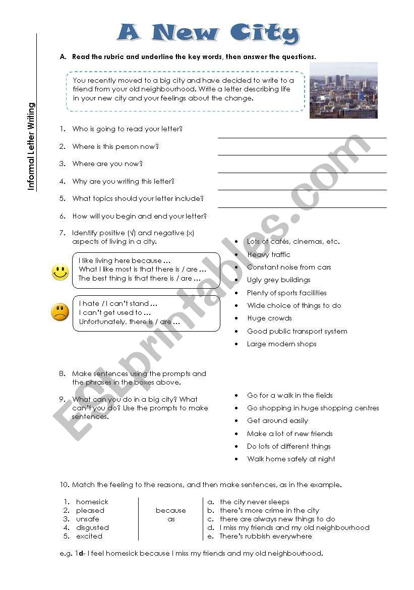 Informal letter writing worksheet