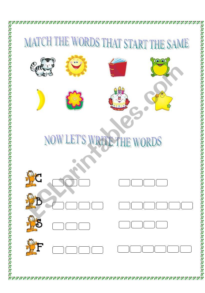 Vocabulary and alphabet worksheet