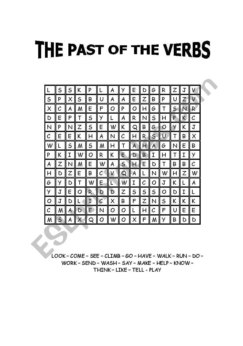 VERBS IN PAST TENSE worksheet