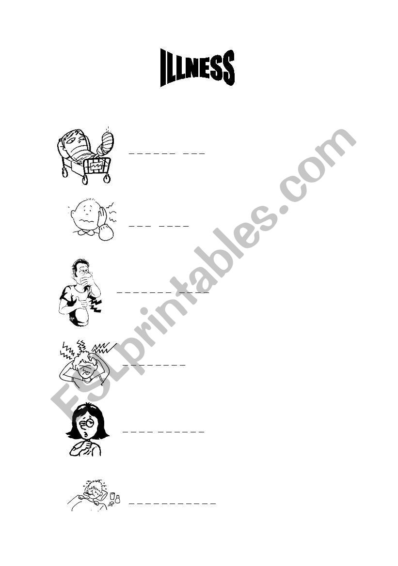 ILLNESS worksheet