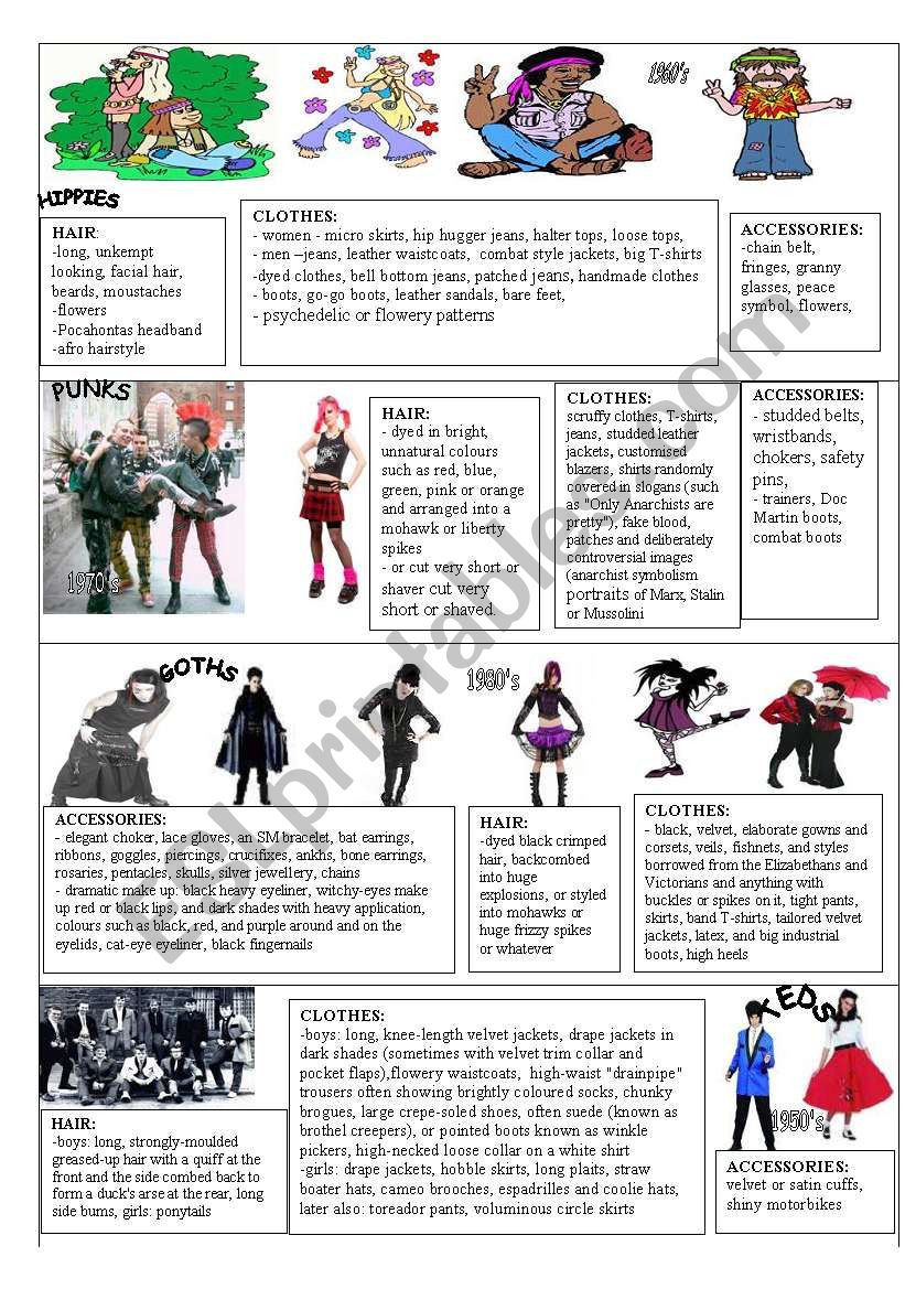 YOUTH FASHION PICTIONARY worksheet