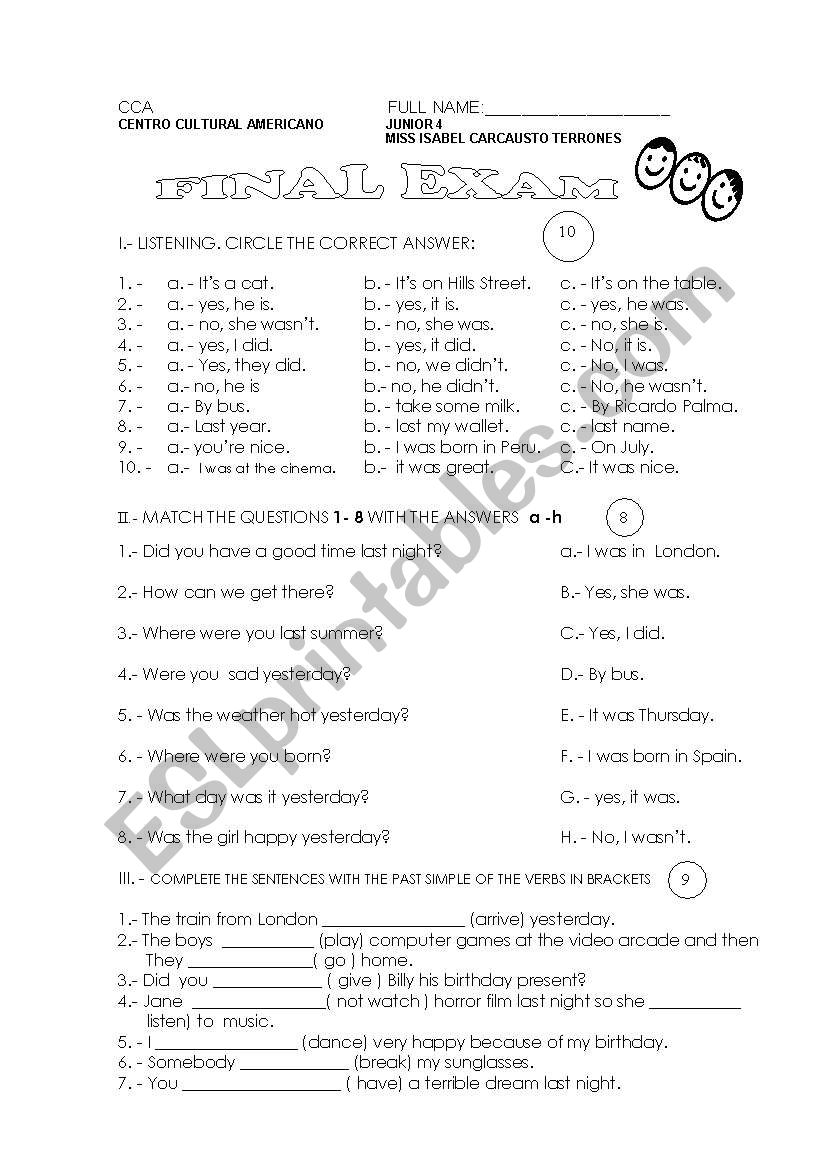 past simple worksheet