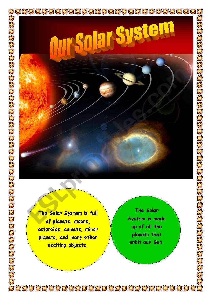 Our Solar System 1 to 2 worksheet