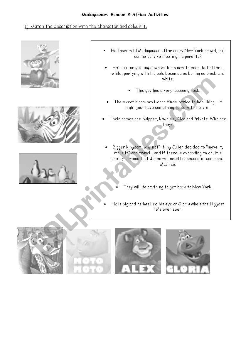 Madagaskar worksheet
