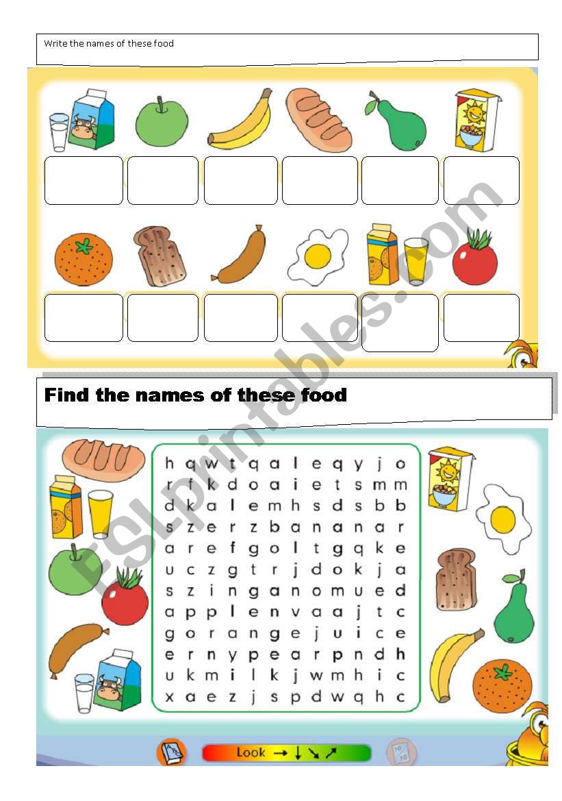 Food worksheet