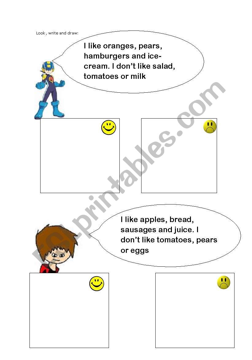 food 2 worksheet