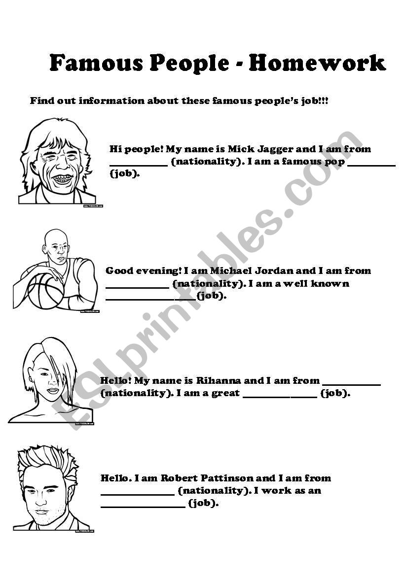 Famous People 3 worksheet