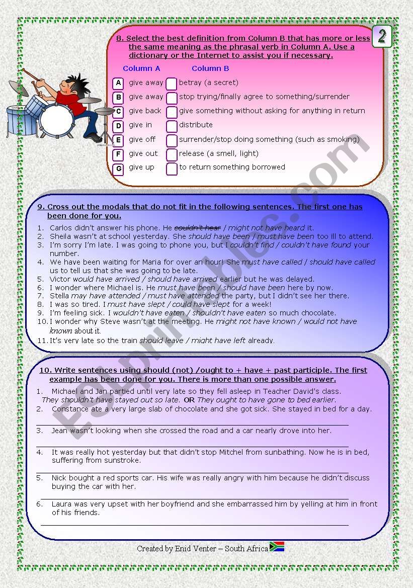 Song - Phrasal Verbs & Past Modals Part 3 - Adam Lambert - Whataya Want From Me 