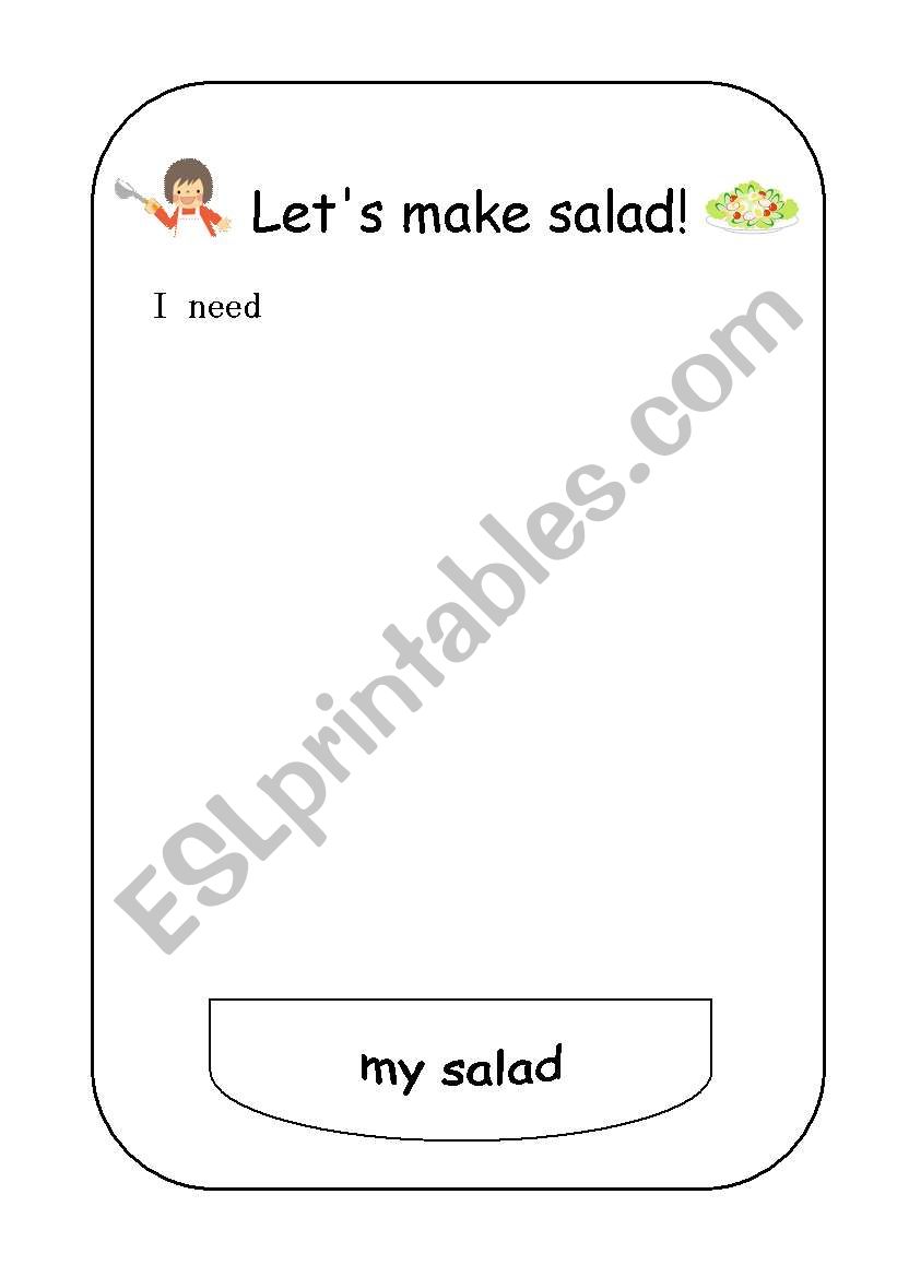 Lets make salad! worksheet