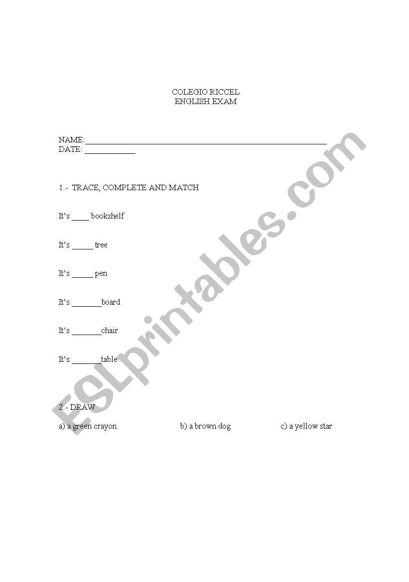 great exam for begginers worksheet