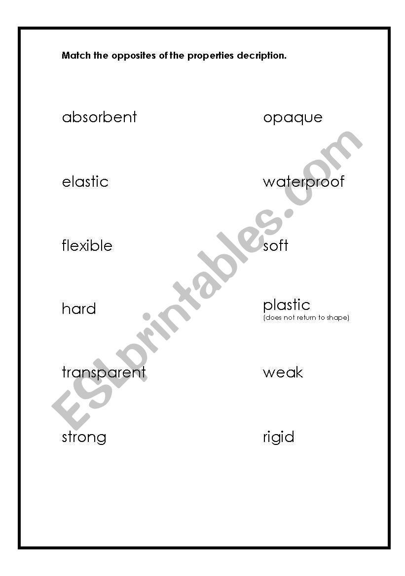 Material properties worksheet