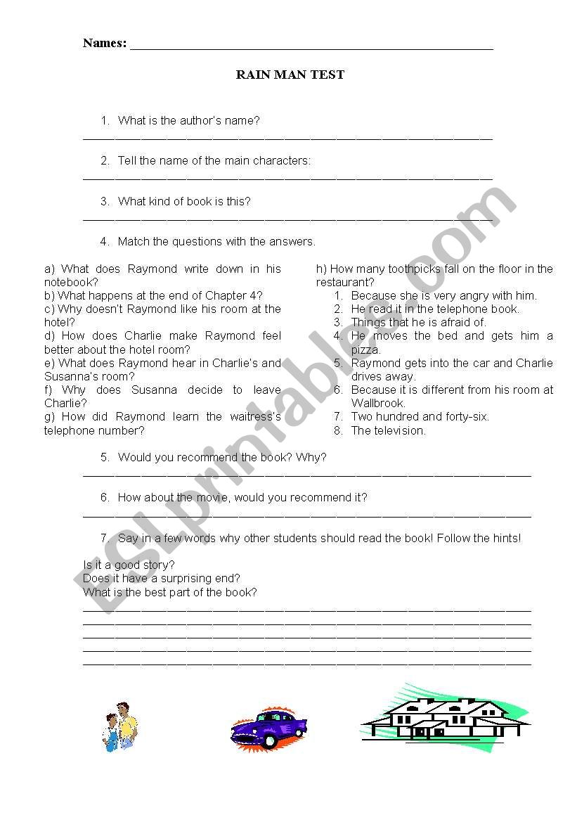 RAIN MAN  worksheet