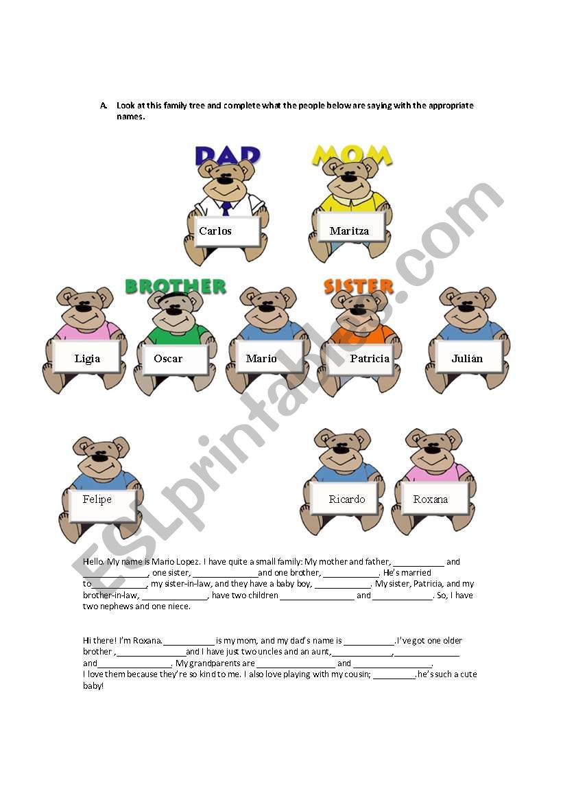 family tree worksheet