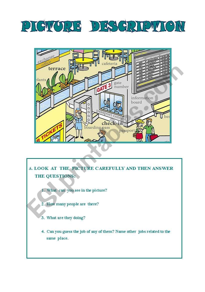 At the airport worksheet