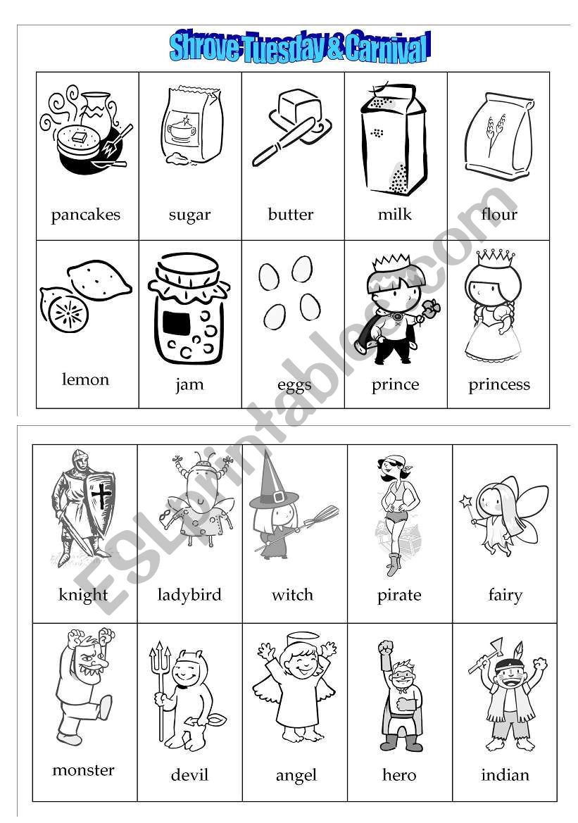 Shrove Tuesday & Carnival worksheet