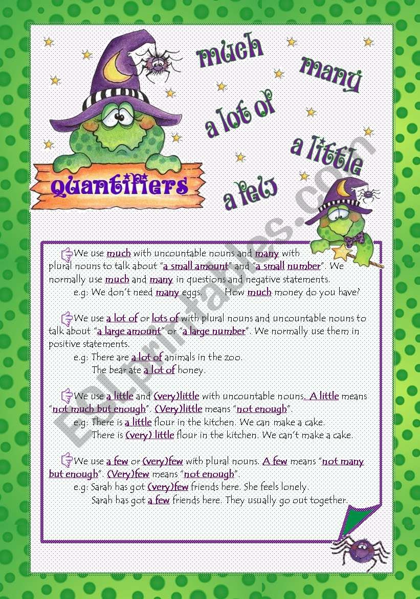 QUANTIFIERS worksheet