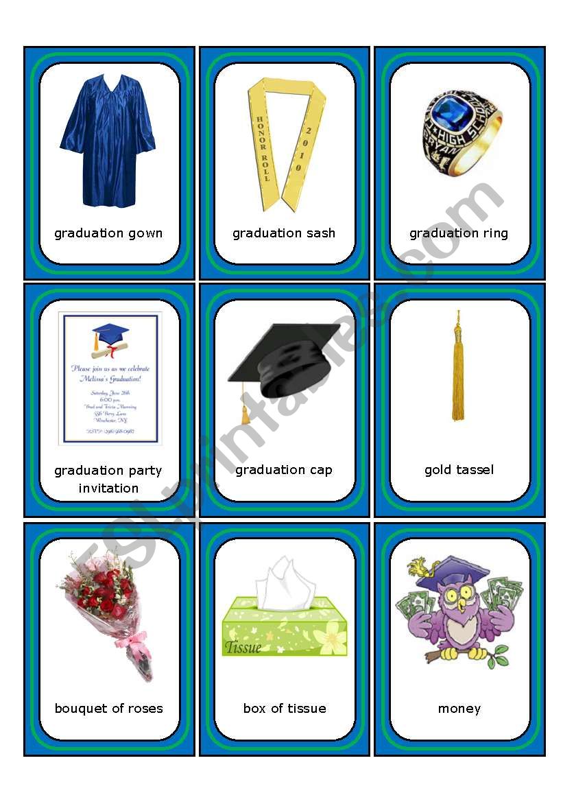 Graduation Memory Cards (18 Images Here, 27 in the Set)