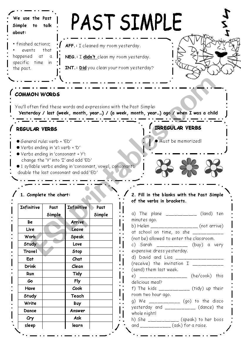 PAST SIMPLE EXERCISES worksheet