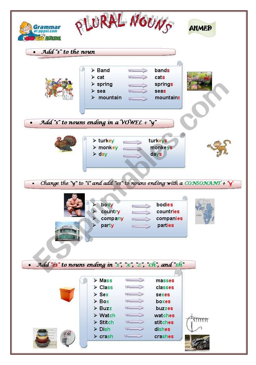 Plural Nouns Part 1 worksheet