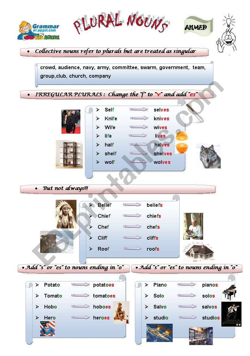 Plural Nouns Part 2 worksheet