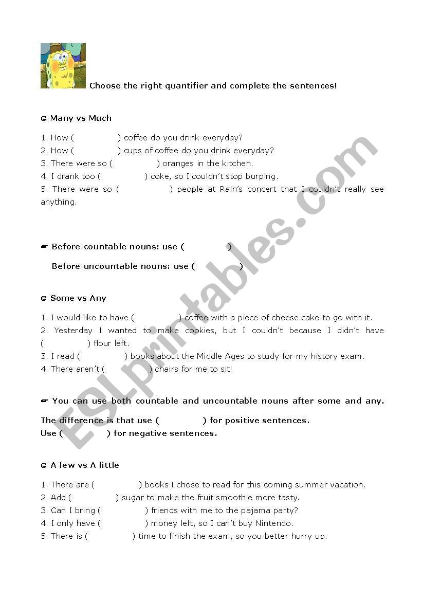 quantifier worksheet