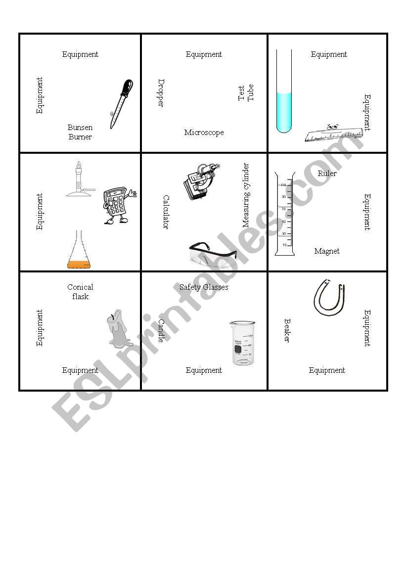 Lab Equipment Vocabulary Square