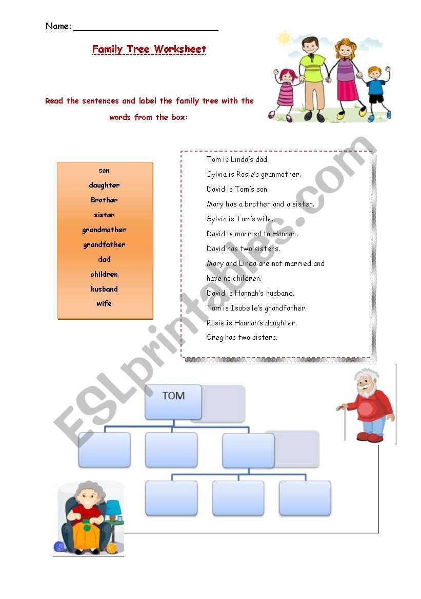 Family tree worksheet worksheet