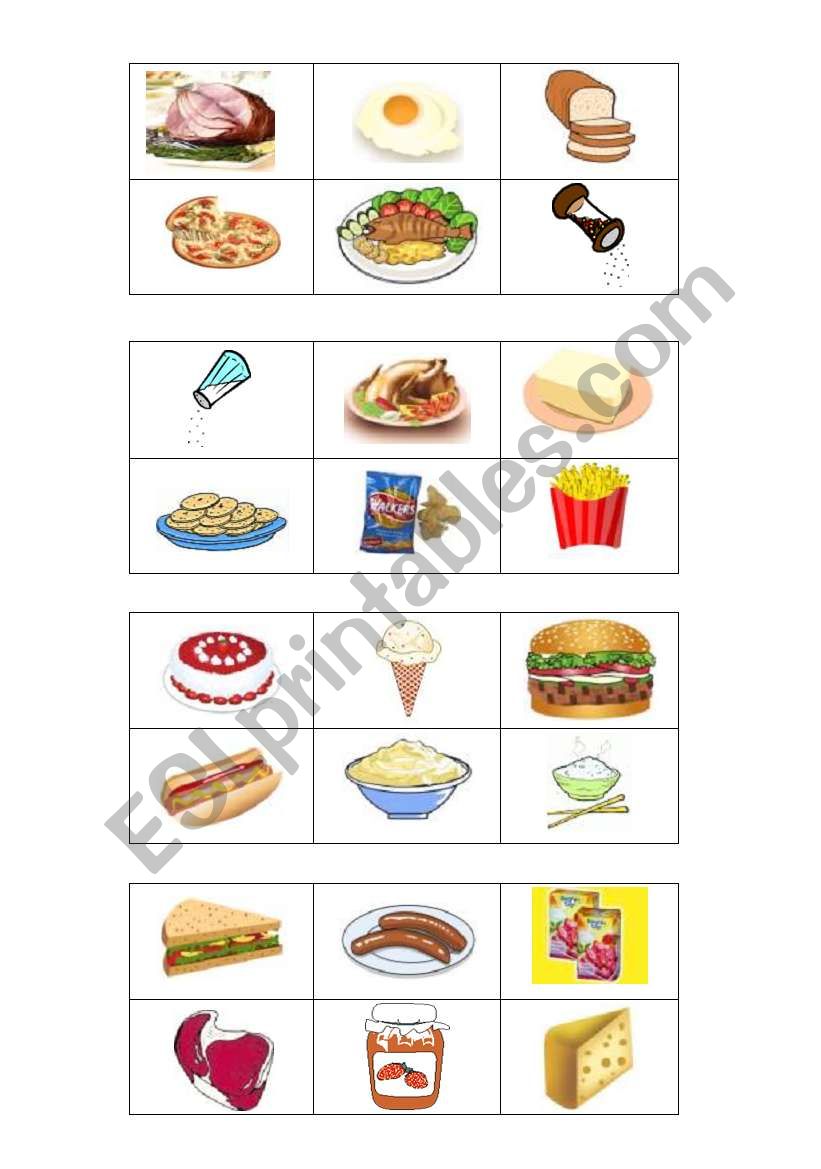 Bingo : food and drinks worksheet