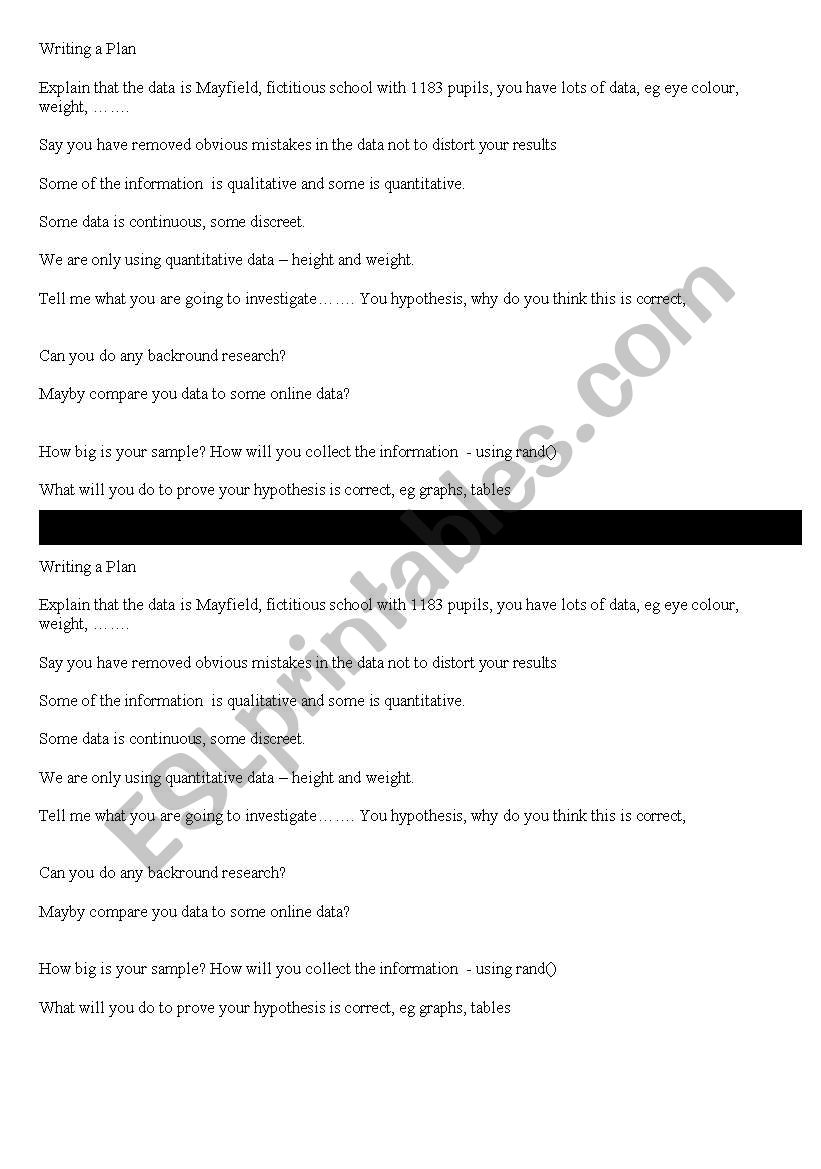 Plan worksheet