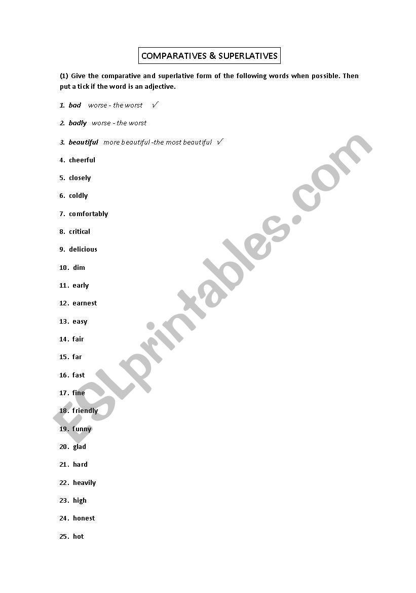 Comparative and Superlative Adjectives