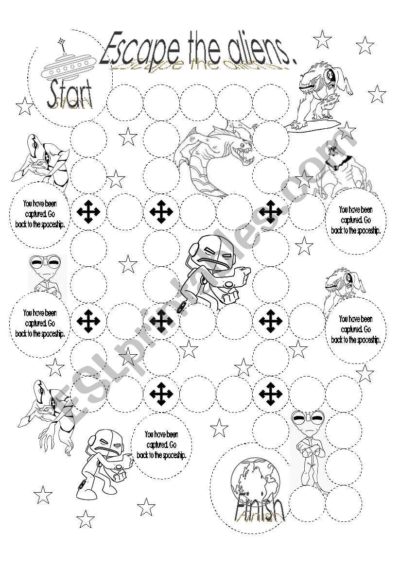 Escape the aliens worksheet