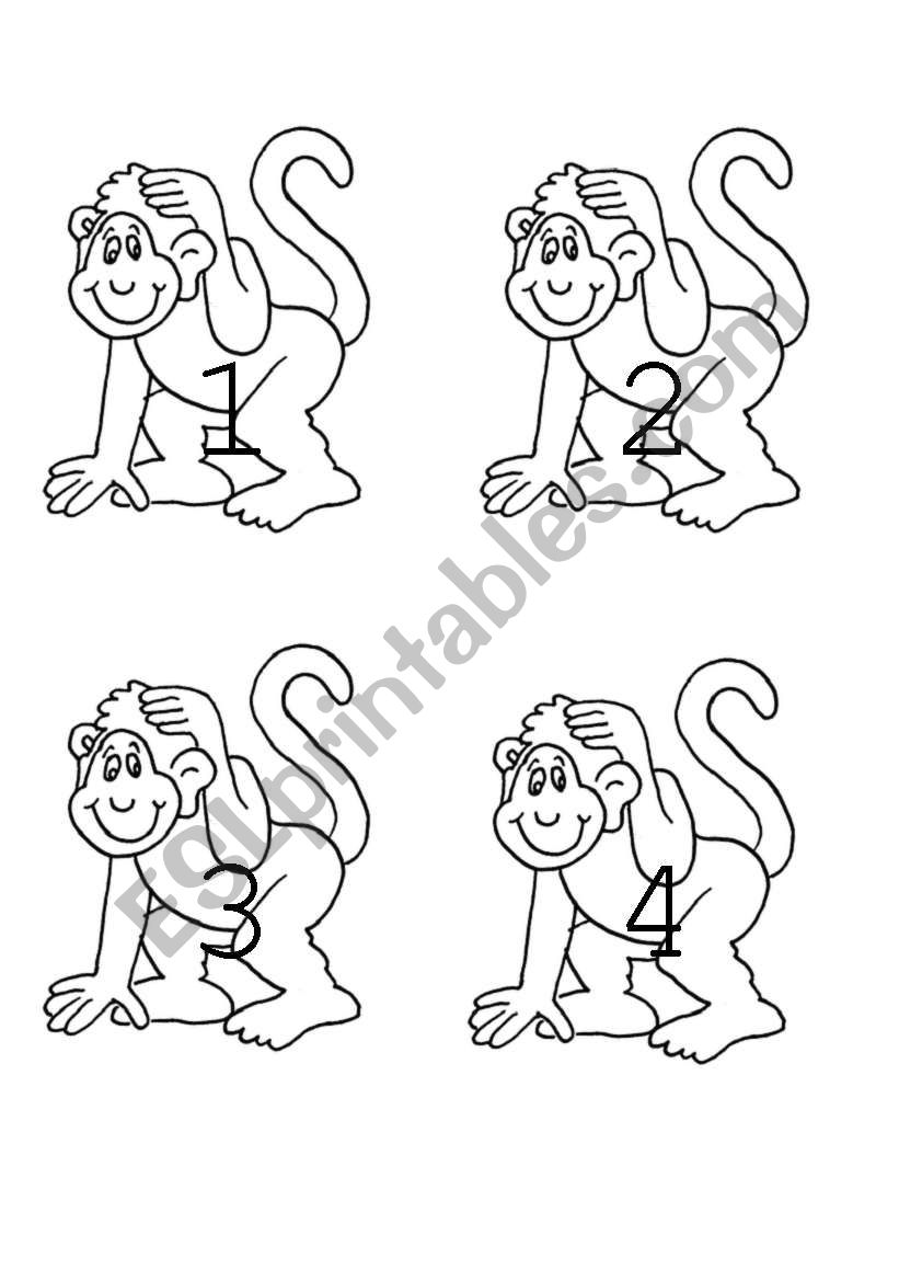 Five little monkeys worksheet