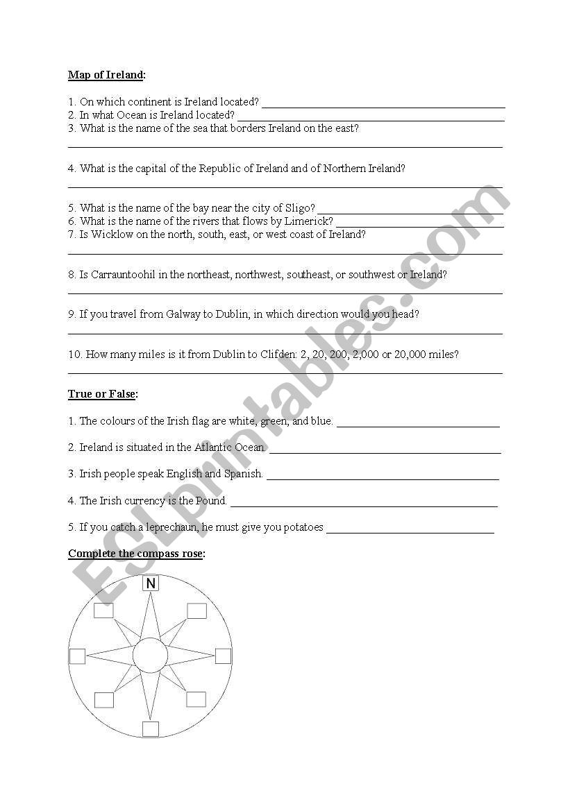 Quizz Ireland worksheet