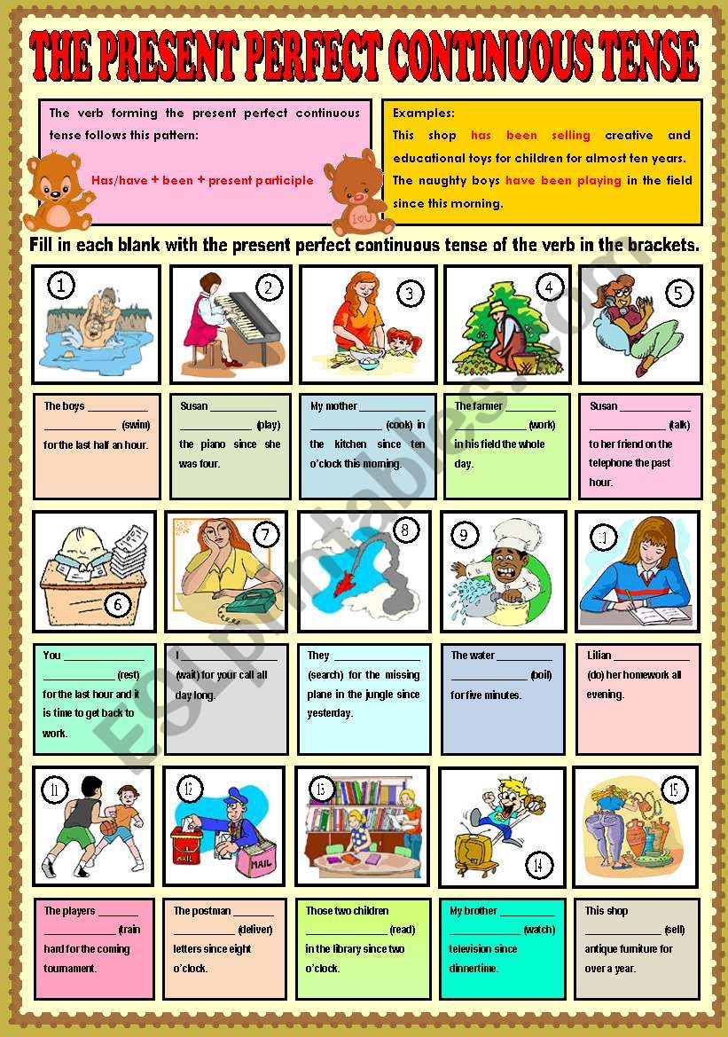 The present perfect continuous tense  part 1+ KEY