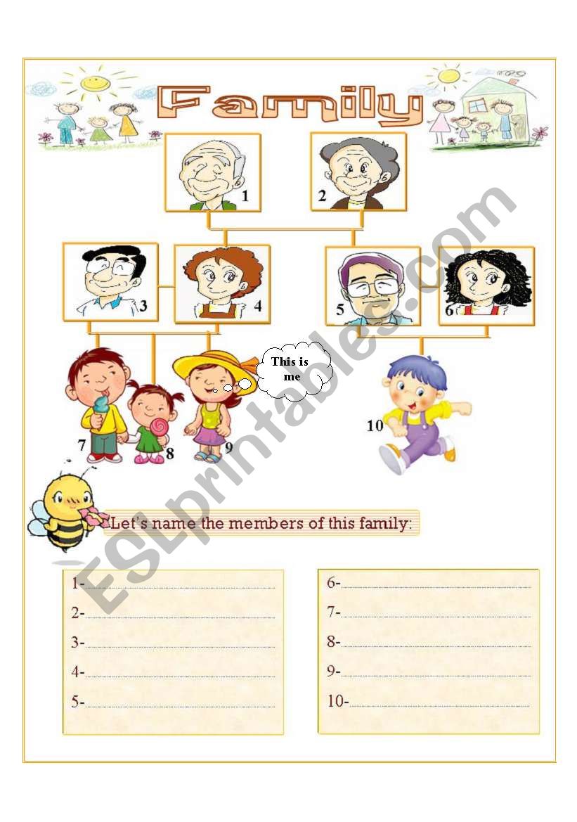 Family members worksheet