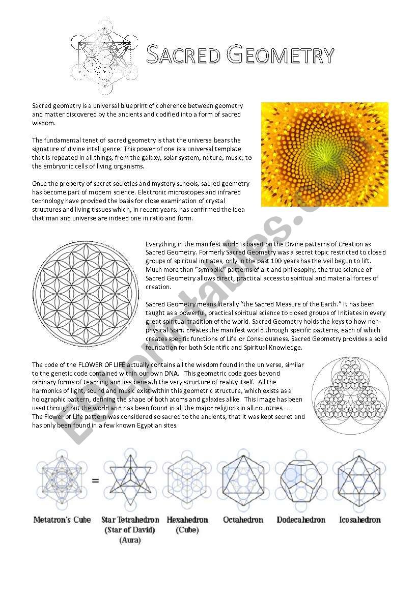 Sacred Geometry worksheet