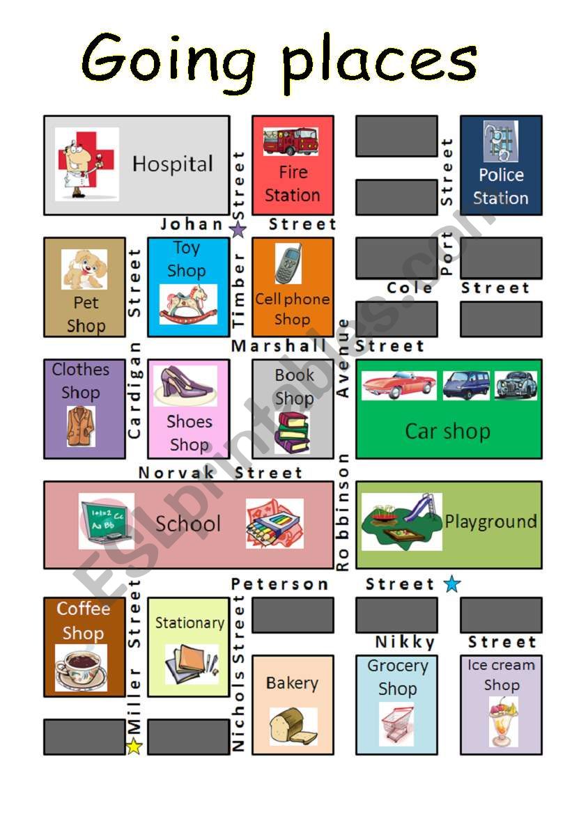 Going places, 2 pages long worksheet