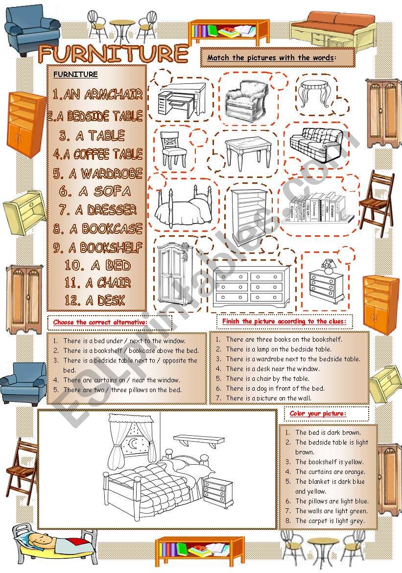 Elementary Vocabulary Series7 - Furniture
