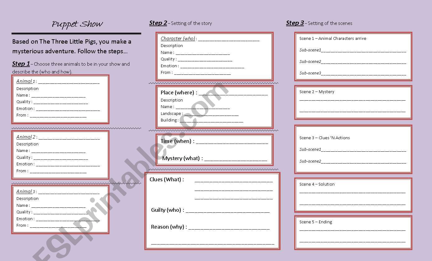 Puppet Show Flyer worksheet