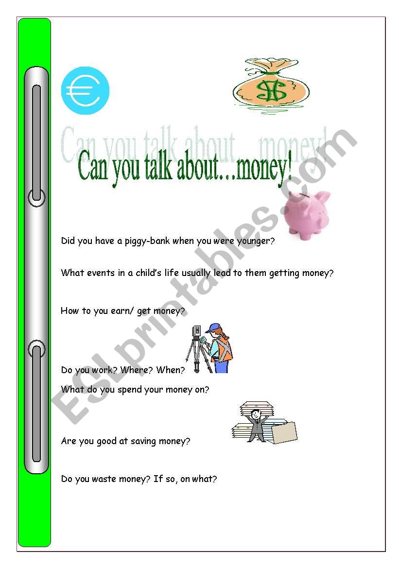 Money talks!! worksheet