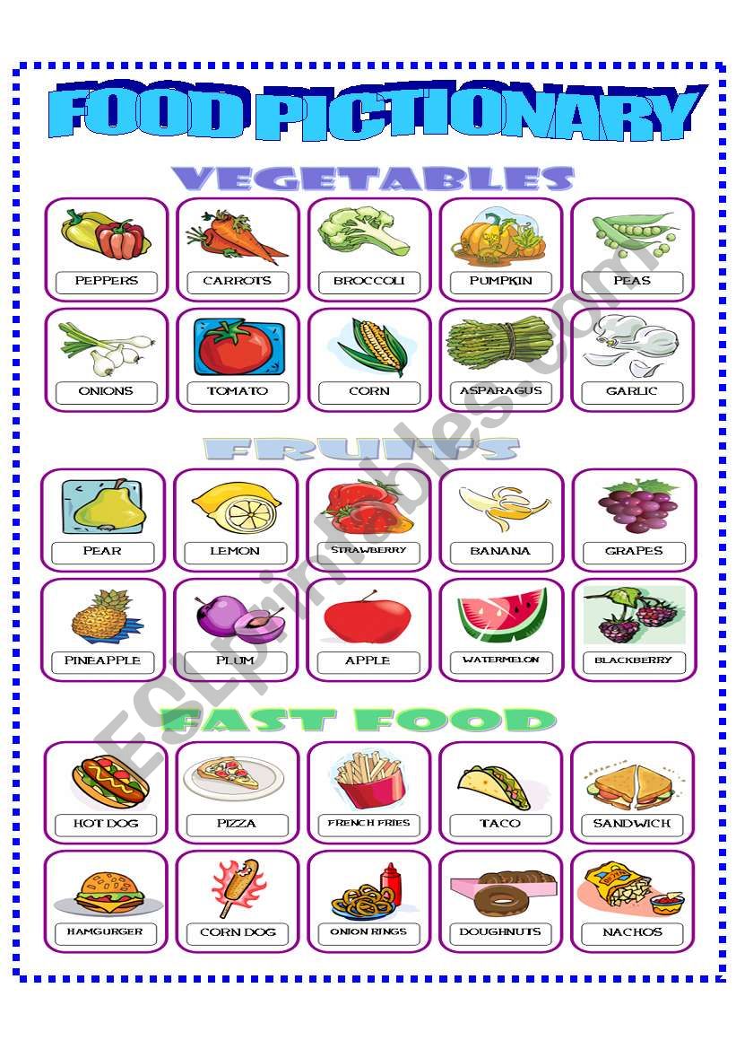 FOOD PICTIONARY 2 worksheet
