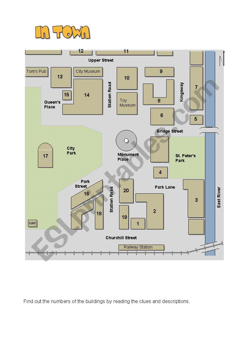 Buildings in Town worksheet