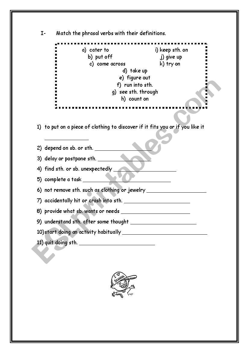 exercises on phrasal verbs worksheet