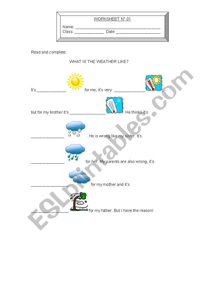 The weather worksheet