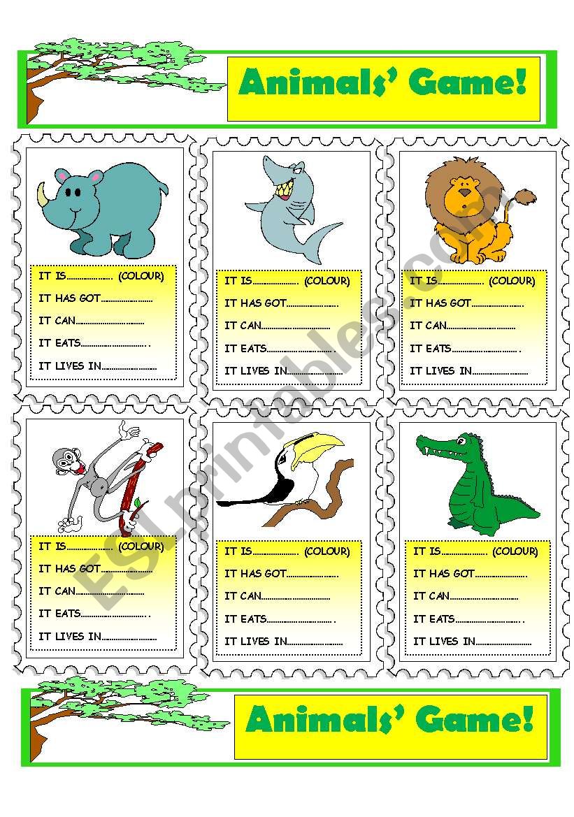AnimalsÂ´ Game! worksheet