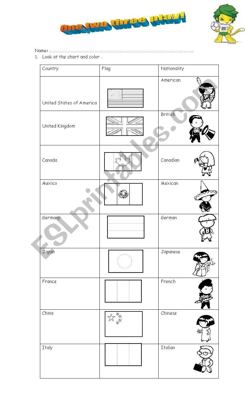 one, two, three play worksheet