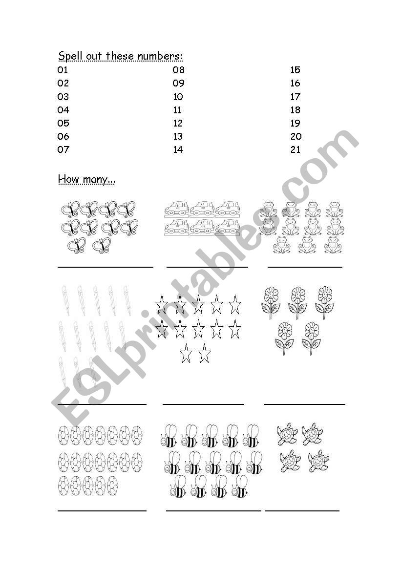 spell out these numbers worksheet